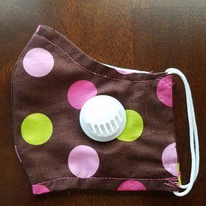 Face Mask ADULT Airflow Valve Polka Dots